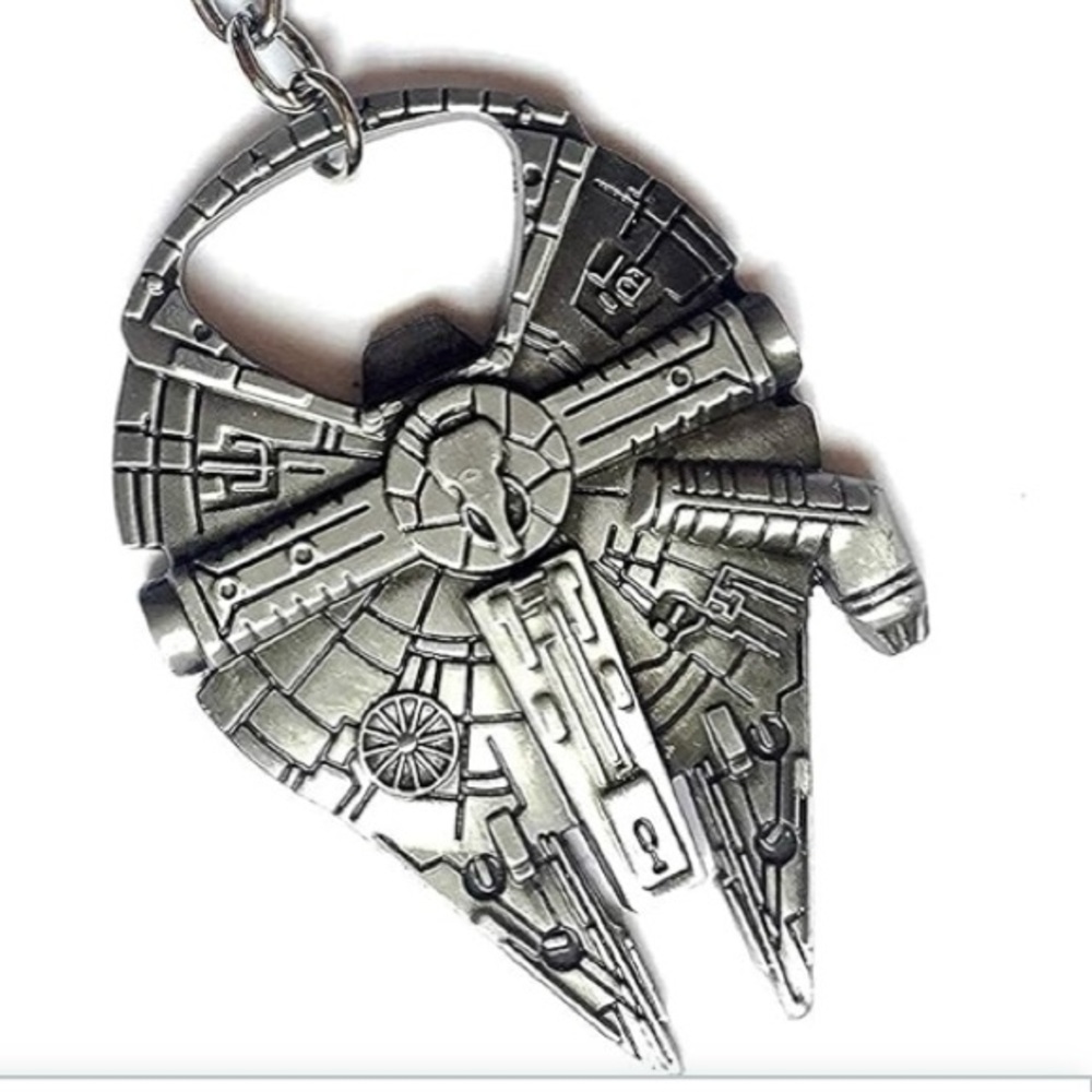 STAR WARS Millennium Falcon Metal Bottle Opener Key Chain NEW